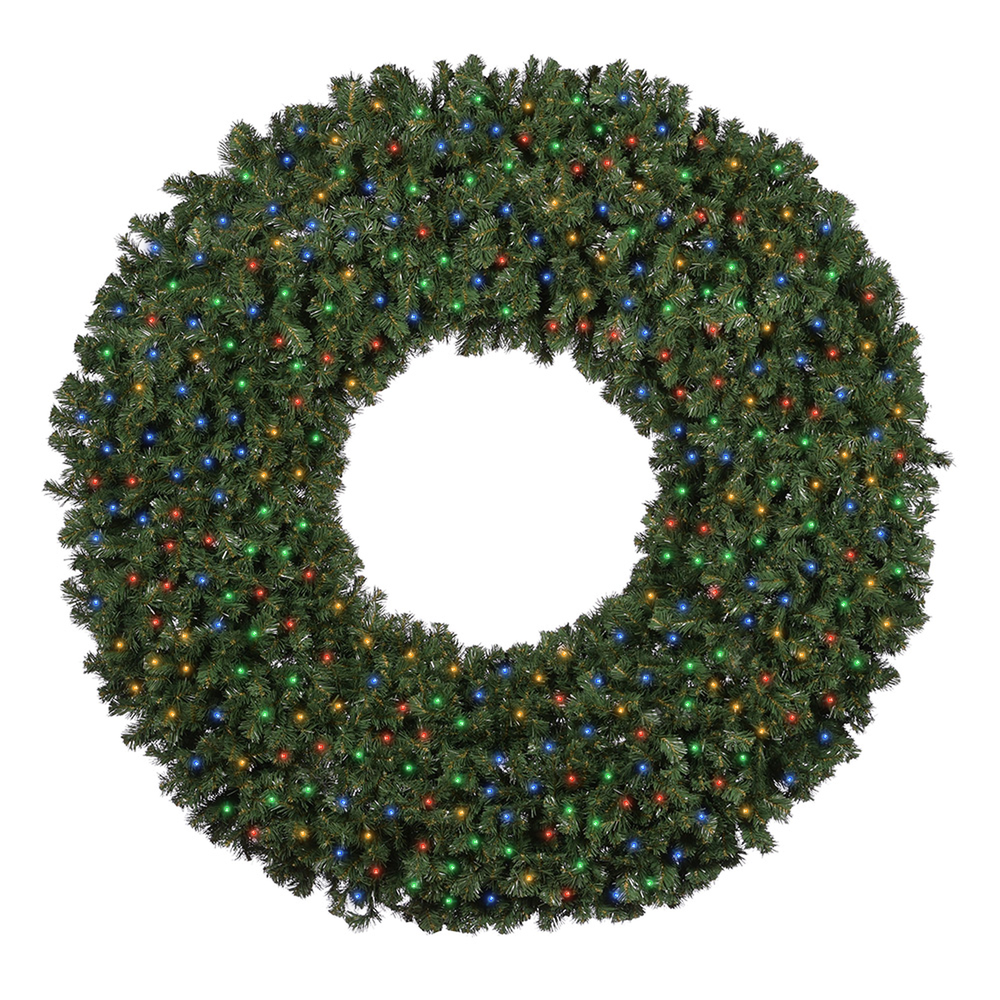 72" Sierra Fir Wreath with LED Concave Lights