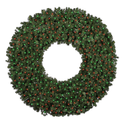 72" Sierra Fir Wreath with LED Concave Lights