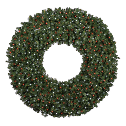 72" Sierra Fir Wreath with LED Concave Lights