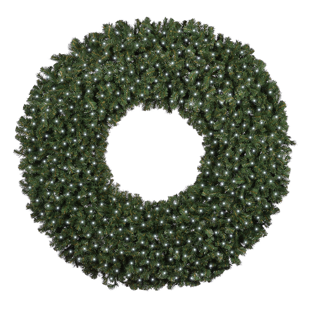 72" Sierra Fir Wreath with LED Concave Lights