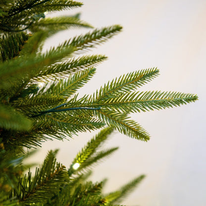 LED 7.5' Fraser Fir Tree - Warm White - Fraser fir needles and warm white lights close-up 1
