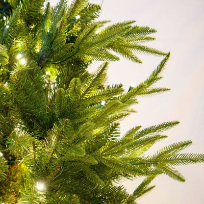 LED 7.5' Fraser Fir Tree - Warm White - Fraser fir needles and warm white lights close-up 2