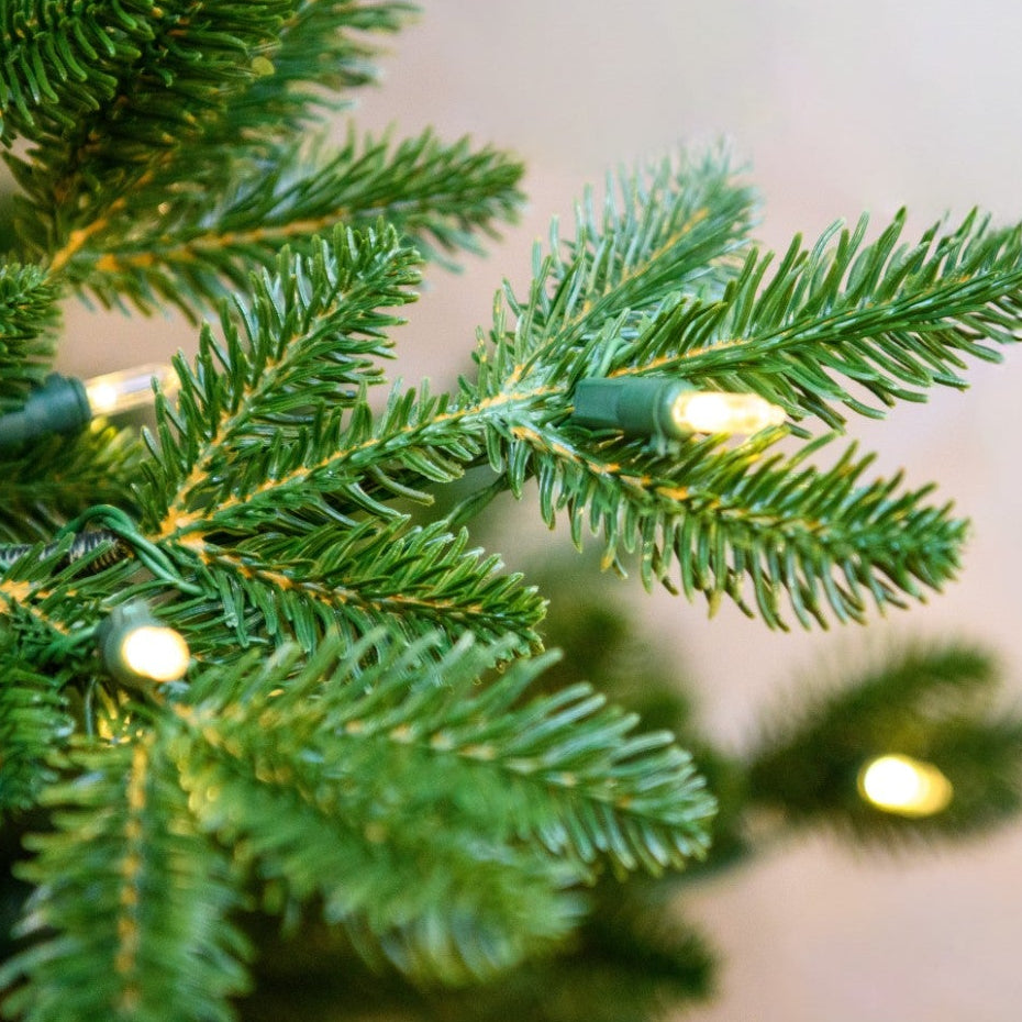 7.5' Noble Slim LED-One Plug Tree Warm White Lights - needle and lights close-up 4