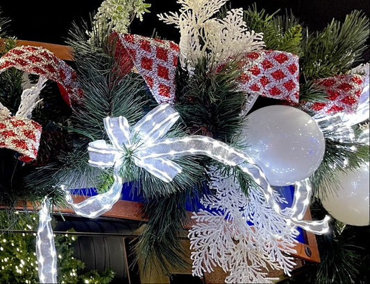 Illuma Bow Silver LED Display with White Lights