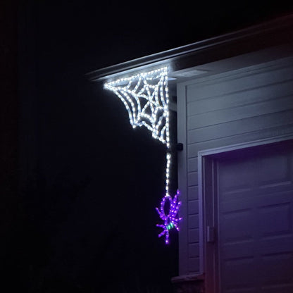 Spider with Corner Web LED Display