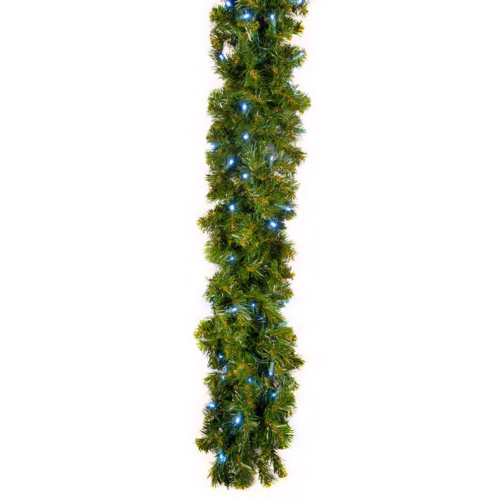9' Sierra Garland with Concave LED Lights