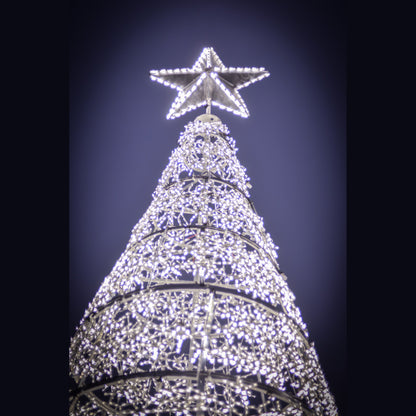 Snowflake Aluminum Frame Tree - 7 'to 30' (includes LED Snowflakes)