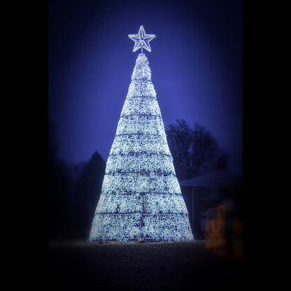 Snowflake Aluminum Frame Tree - 7 'to 30' (includes LED Snowflakes)