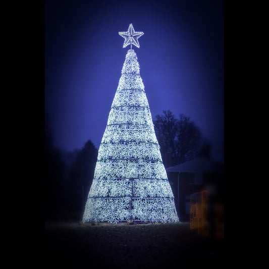 Snowflake Aluminum Frame Tree - 7 'to 30' (includes LED Snowflakes)