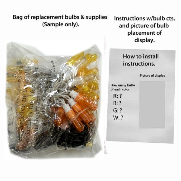 LED Candle Replacement Strand - bag of replacement bulbs and supplies (sample only)