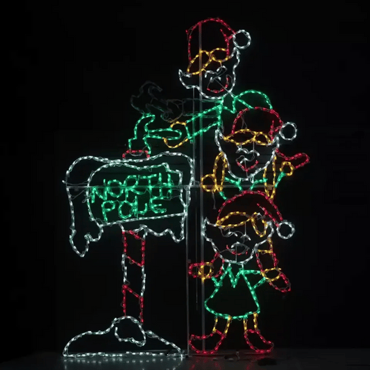North Pole Elves Animated LED Display - square video