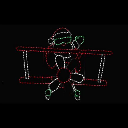 Front Facing Santa Plane Animated LED Display - square video