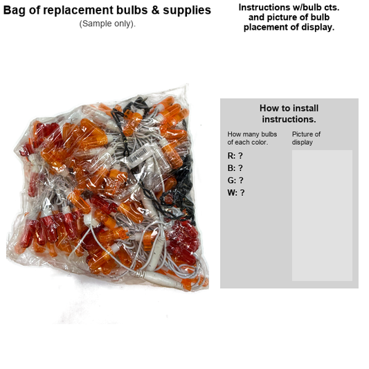 LED Gingerbread Girl Replacement Strand - bag of replacement bulbs and supplies (sample only)