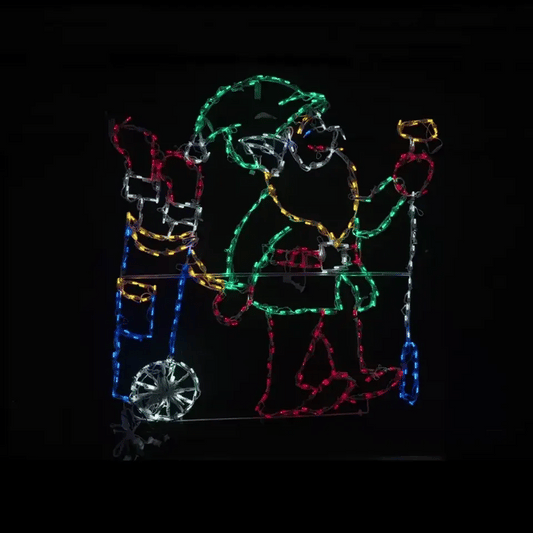 Golfing Elf Animated LED Display - square video