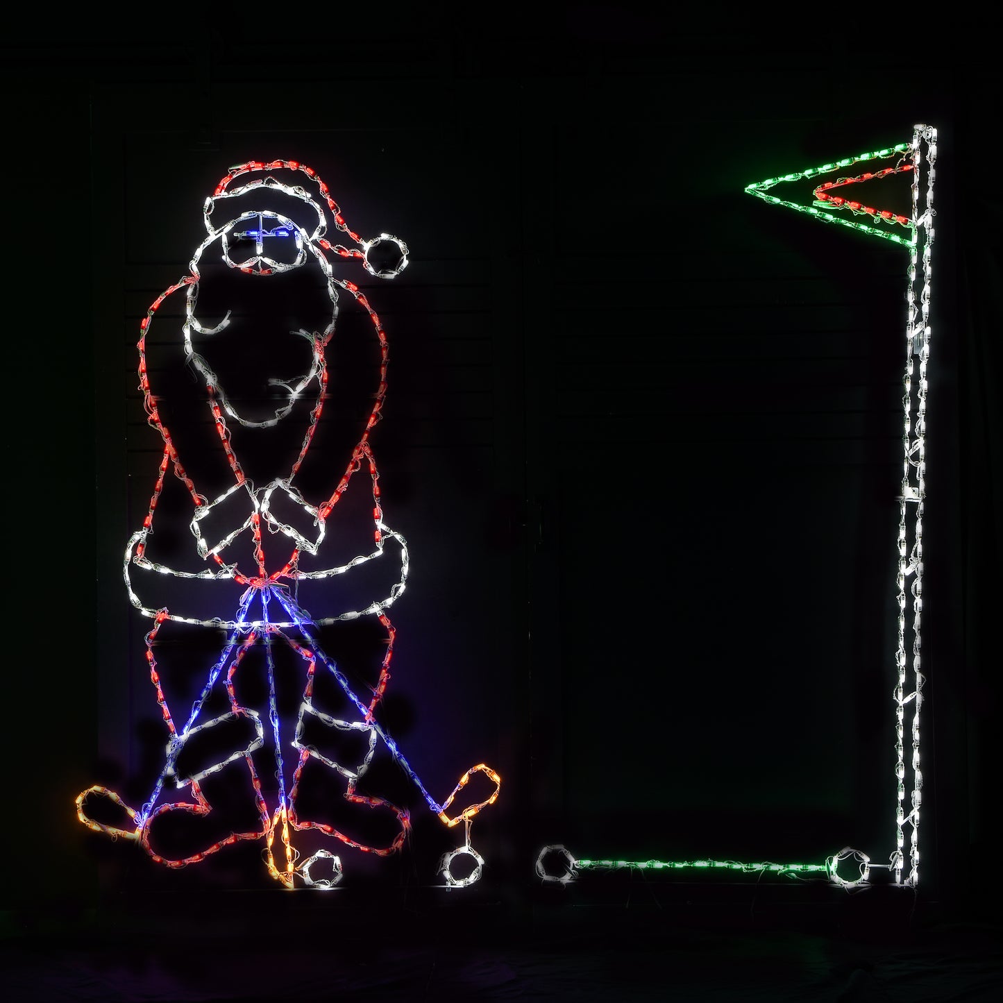 Golfing Santa Scene Animated LED Display (45")