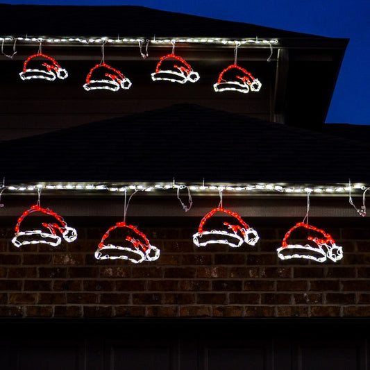 Santa Hat LED Linkable - roofline installation