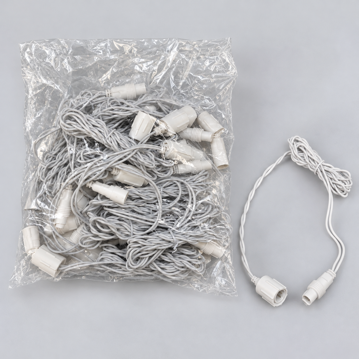 2 Pin White 6' Jumper Cord - Pack of 10
