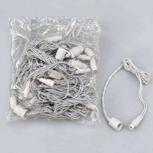 2 Pin White 6' Jumper Cord - Pack of 10