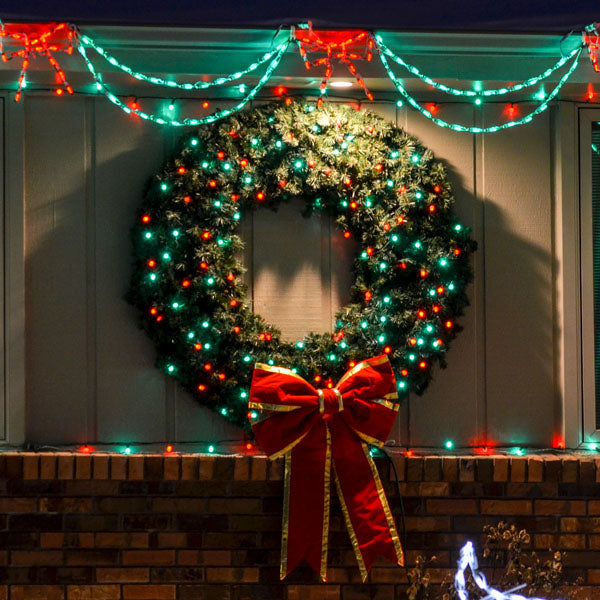 60" Sierra Fir Wreath with LED Concave Lights