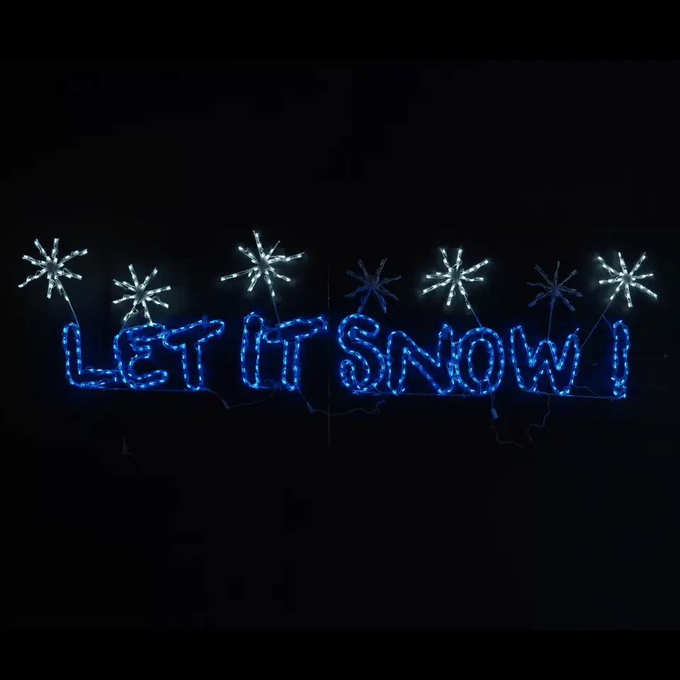 Let it Snow Animated LED Sign - square video