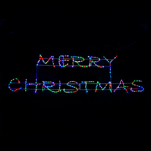 Merry Christmas Modern Script RGB LED Sign