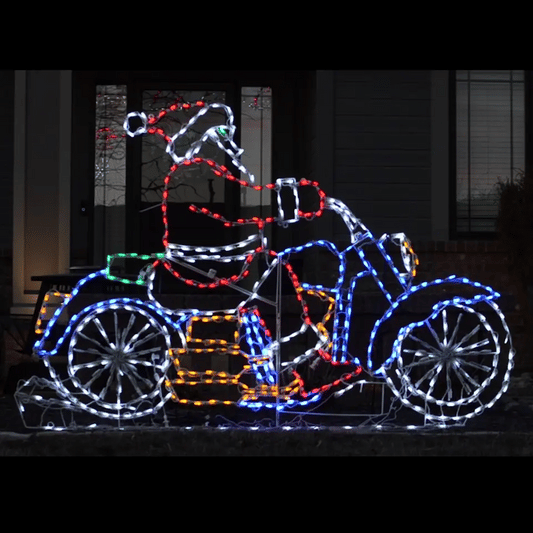 Santa Riding Motorcycle Animated LED Display - square video