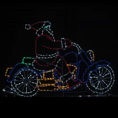 Santa Riding Motorcycle Animated LED Display