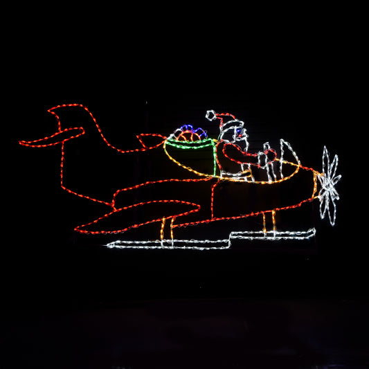 Santa Flying Airplane Animated LED Display