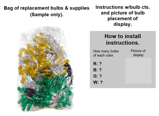 81 inch LED Palm Tree Replacement Strand - bag of replacement bulbs and supplies (sample only)