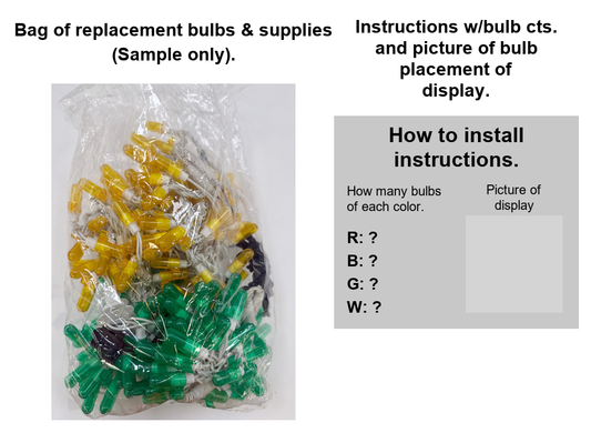 81 inch LED Palm Tree Replacement Strand - bag of replacement bulbs sample