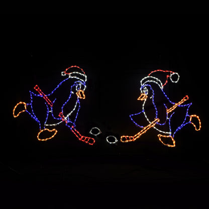 Hockey Penguin w/ Puck (Left Facing) Animated LED Display