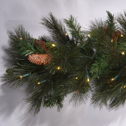9' Mixed Noble Garland with LED Concave Lights