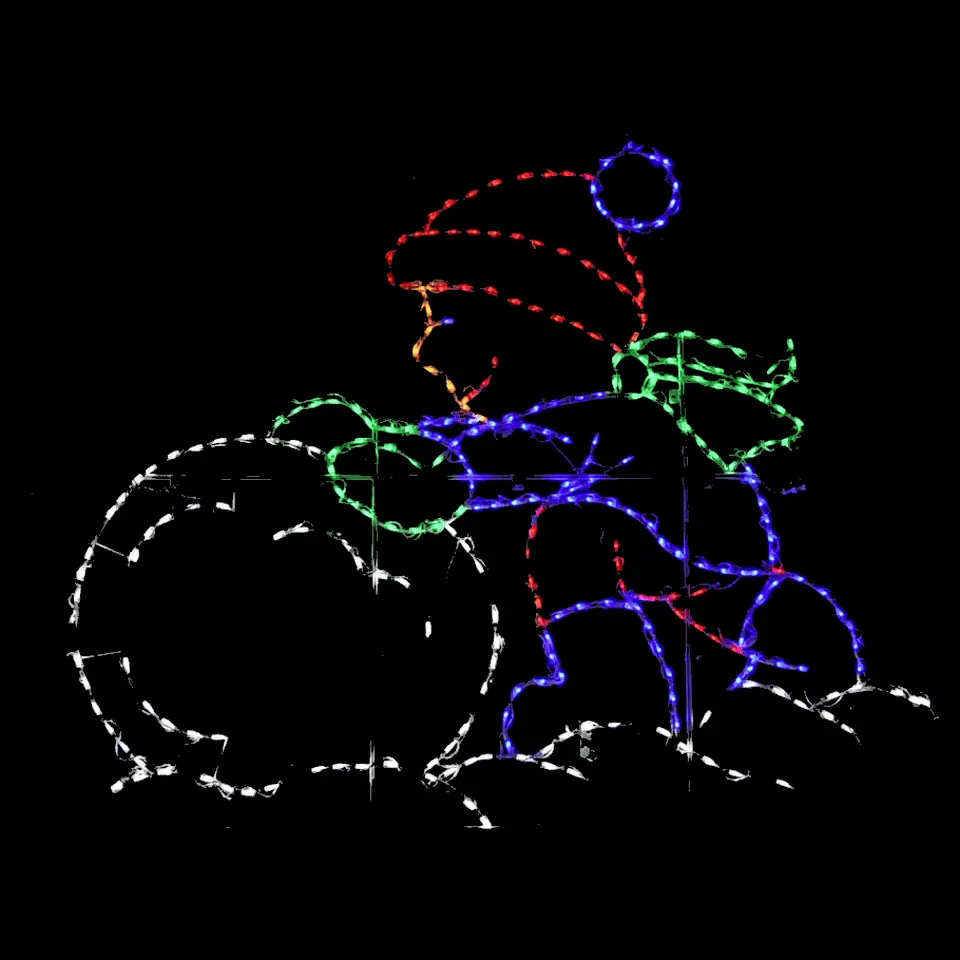 Boy Rolling Snow Ball LED Display