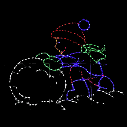 Boy Rolling Snow Ball LED Display