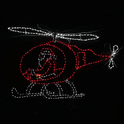 Santa Flying Helicopter Animated LED Display - animated