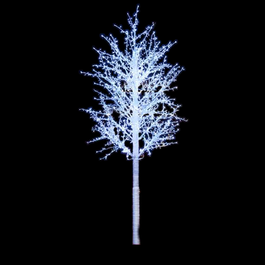 LED 12' Linden Tree, White Trunk, White Lights