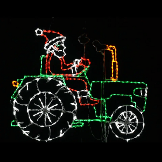 Santa Driving Tractor Animated LED Display