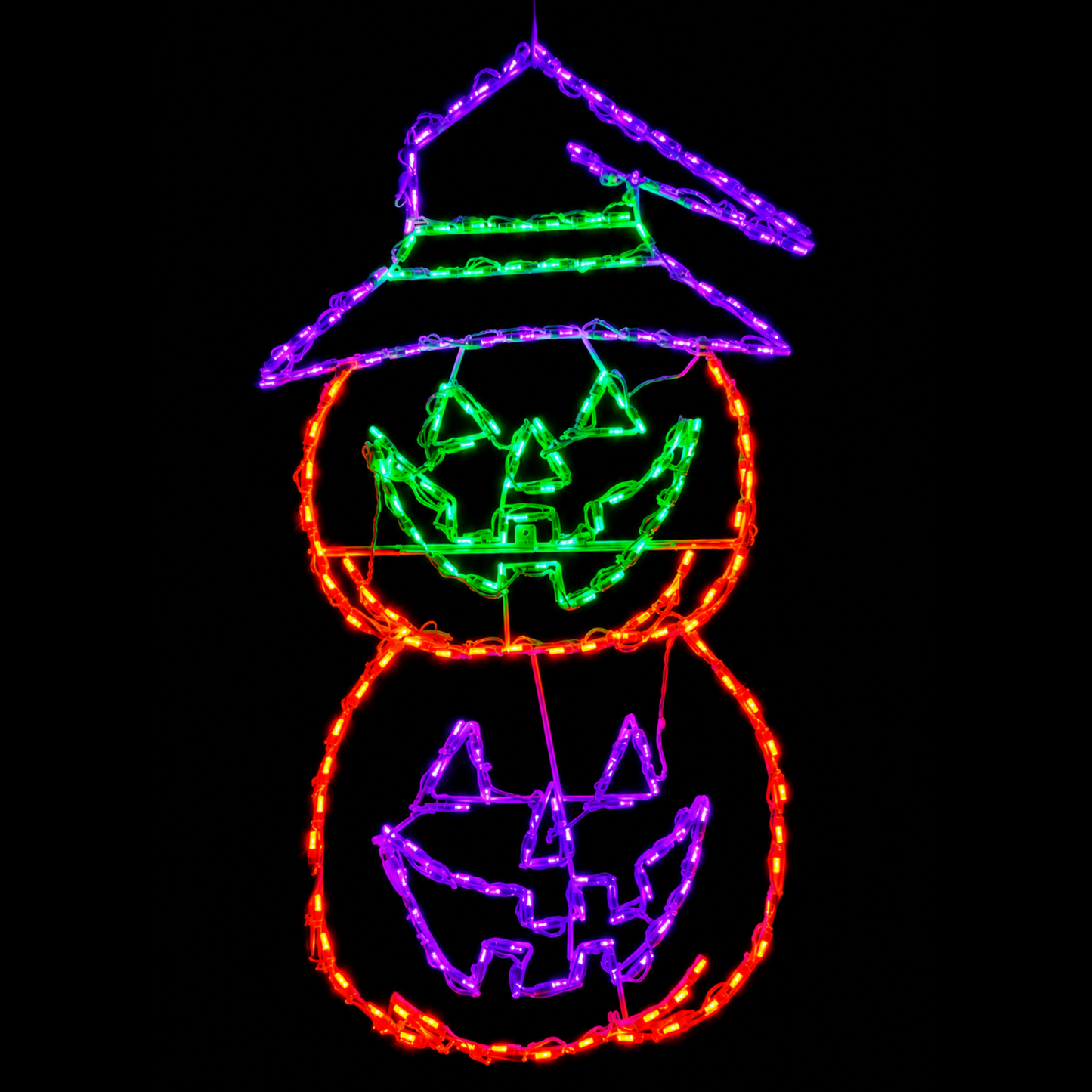 Pair of Stacked Pumpkins LED Display
