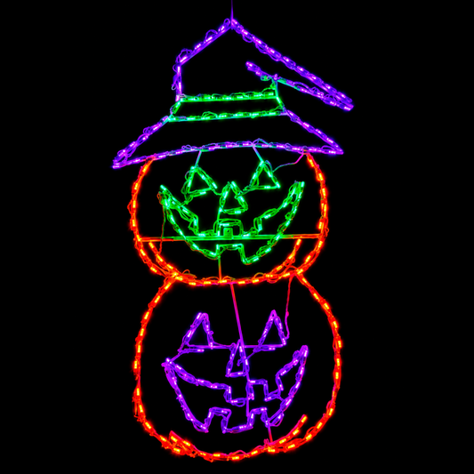 Pair of Stacked Pumpkins LED Display