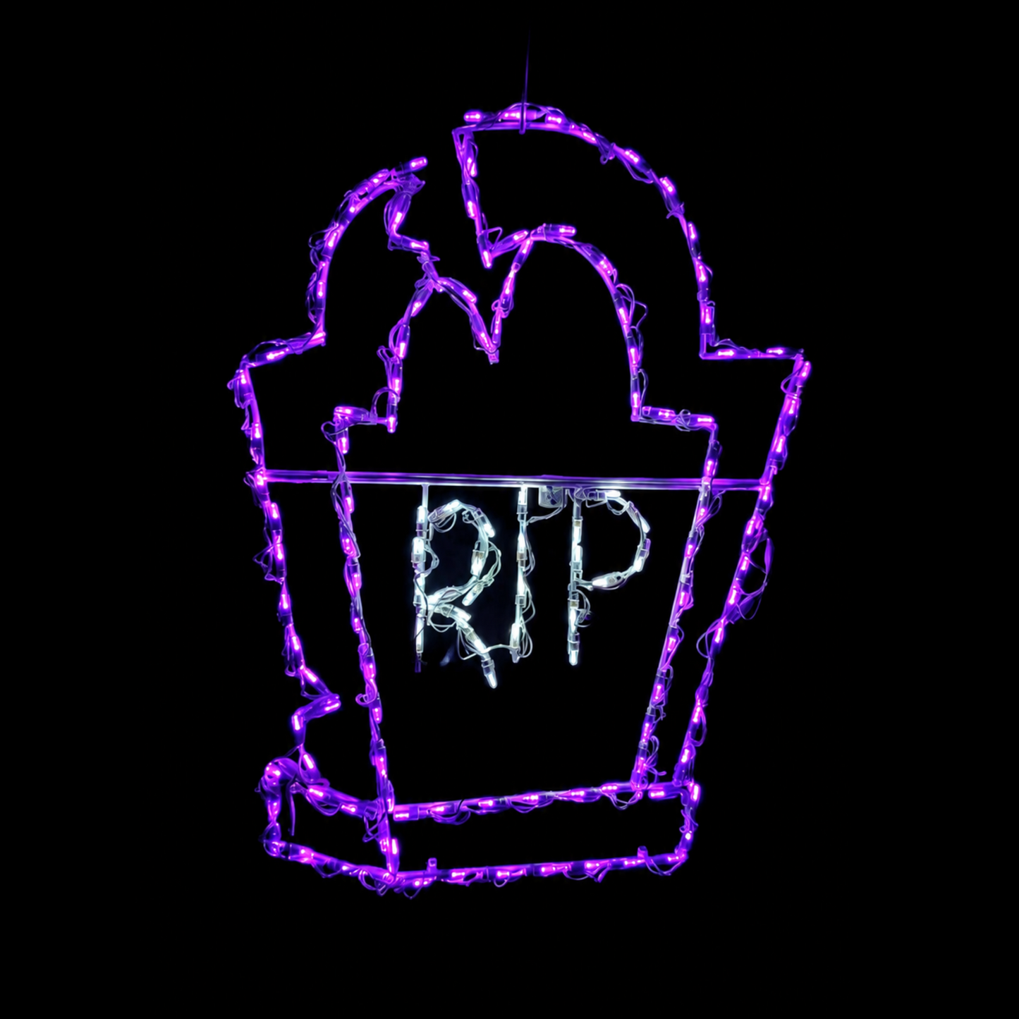 Tombstone Halloween LED Display - Purple