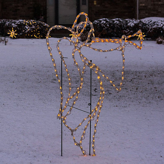 Christmas Angel LED Display - Warm White (Right Facing) (39")