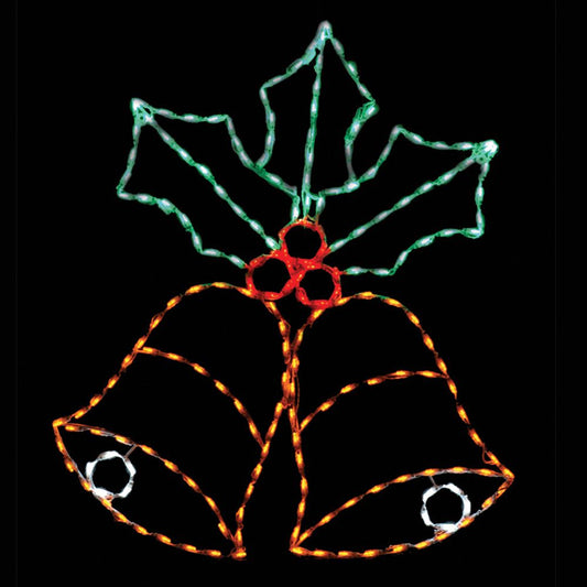 Blinking Bell with Holly Animated LED Display (47")