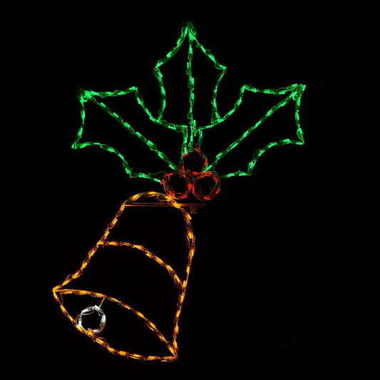 Blinking Bell with Holly Animated LED Display (47")