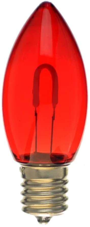 C9 Filament LED bulb, 3″ tall