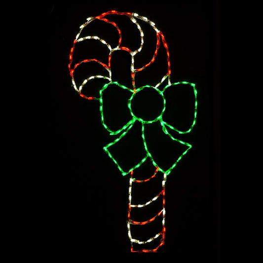 Candy Cane w/ Bow LED Display (34")