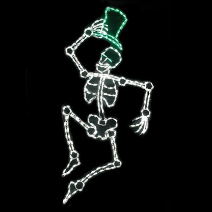 Dancing Skeleton with Green Hat LED Display (53")