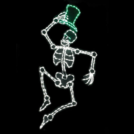 Dancing Skeleton with Green Hat LED Display (53")