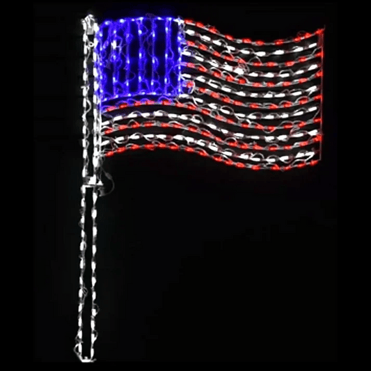 American Flag on Pole LED Display