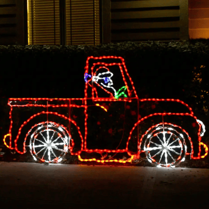Santa Driving Pickup Truck Animated LED Display