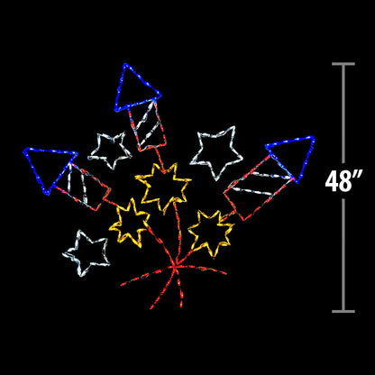 Firecracker Cluster 4th of July LED Display